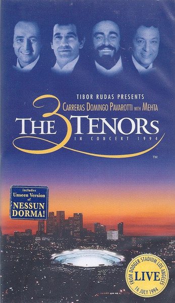 Tibor Rudas presents Carreras, Domingo, Pavarotti With Mehta – The 3 Tenors In Concert 1994 VHS